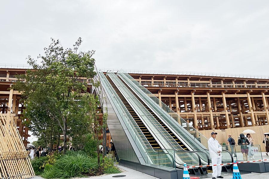 　『大阪・関西万博』８月１０日（日）強風により封鎖された大屋根リング（１７時頃／Ｌｍａｇａ.ｊｐ撮影）