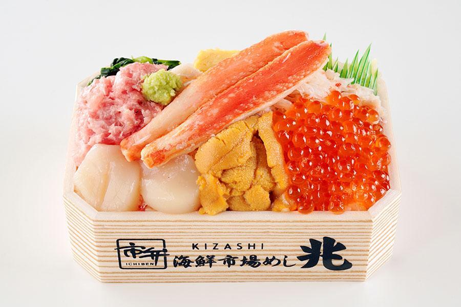 　「ジェイアール京都伊勢丹」の催事『秋のおいしい北海道展』にて。「市場めし 兆」の新兆弁当（２６４６円）