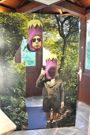 　天竺鼠・川原克己の顔ハメならぬ…体ハメパネル！？（六甲ガーデンテラス Ｌｍａｇａ.ｊｐ撮影）