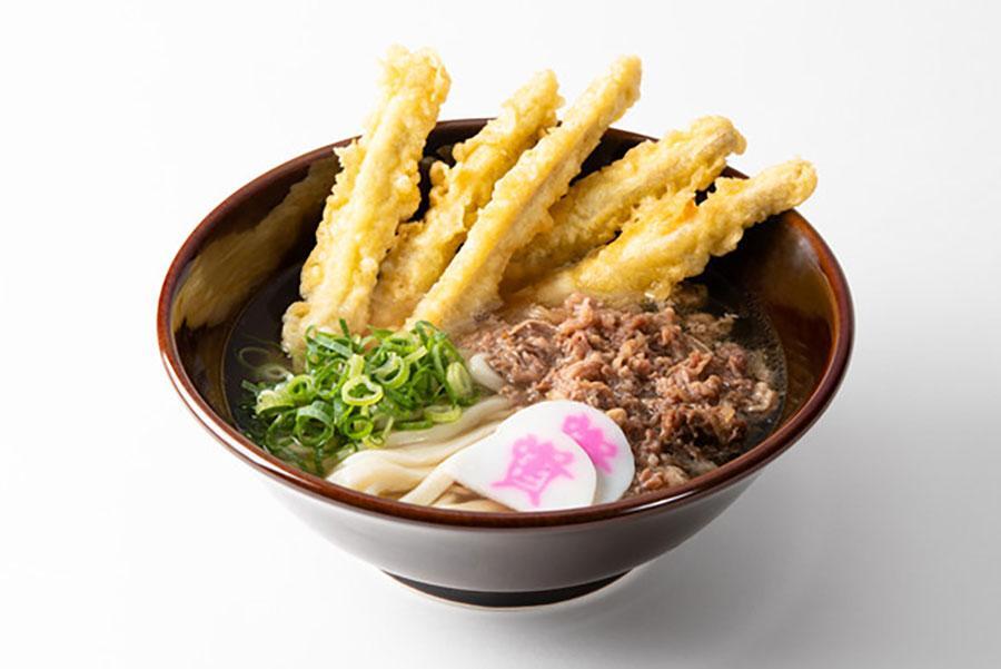 　資さんうどん名物メニュー「肉ごぼ天うどん」