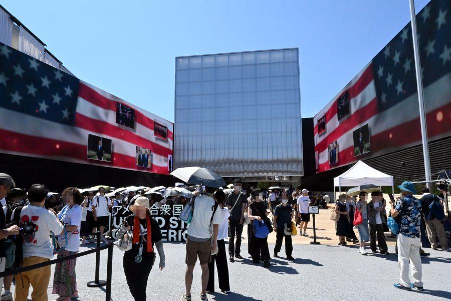 多くの人で賑わうアメリカパビリオン、その奥に？（9月9日／大阪・関西万博）
