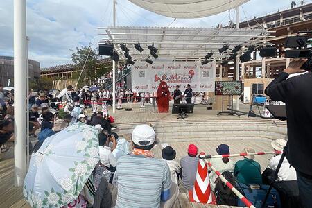 　『大阪・関西万博』９月２１日（日）の「ＥＸＰＯ ＰＬＬ Ｔａｌｋｓ ムックとおしゃべりですぞ～ - 大阪・関西万博とＳＤＧｓ-ファイナル」の様子（１４時頃／Ｌｍａｇａ.ｊｐ撮影）