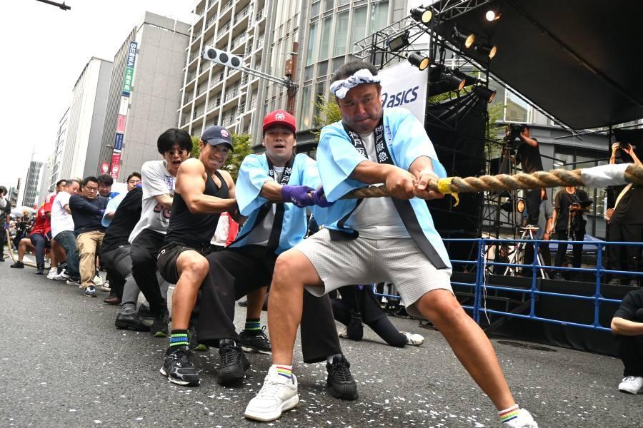 　三宮ｖｓ元町！世紀の対決は綱引きで（１０月４日　神戸市中央区）