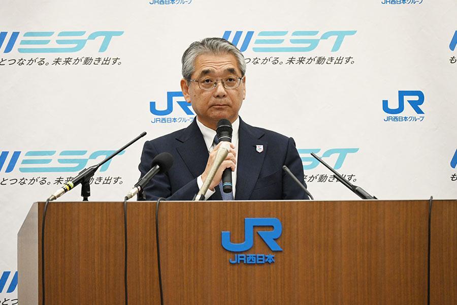 　ＪＲ西日本 倉坂昇治社長（１０月１５日 Ｌｍａｇａ.ｊｐ撮影）