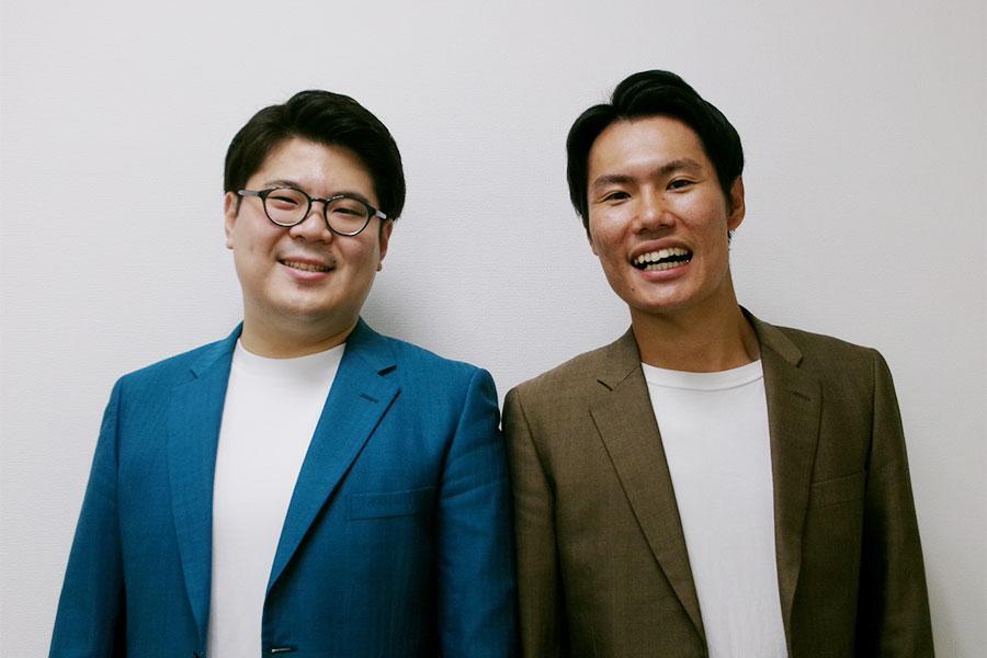 　お笑いコンビ・天ロクの丘（左から奥野賢一、馬田バジリスク　Ｌｍａｇａ.ｊｐ撮影）