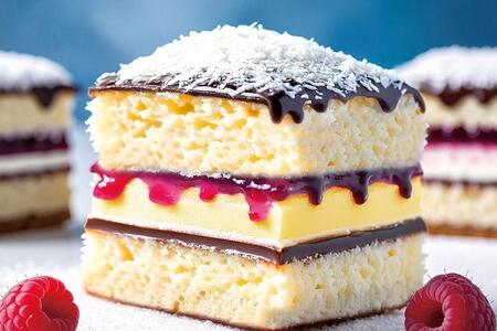 　ふわふわの生地で、プリンをサンド。まわりはチョコソースとココナッツ。写真はイメージです（提供）