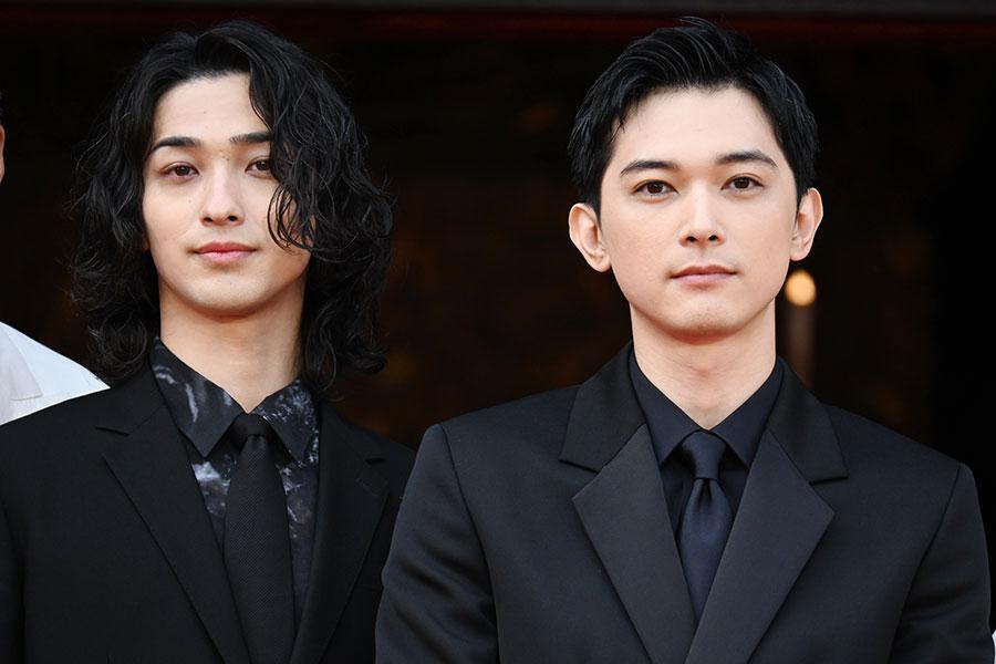 　映画『国宝』ジャパンプレミアより、左から横浜流星、吉沢亮（５月３０日・京都市内）