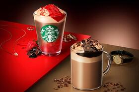 　「ストロベリー ムース フラペチーノ」（Ｔａｌｌサイズのみ、持ち帰り７１７円 、店内利用７３０円）、「カカオ ムース ラテ」（Ｈｏｔ持ち帰りＳｈｏｒｔ５９９円～、店内利用Ｓｈｏｒｔ６１０円～） 