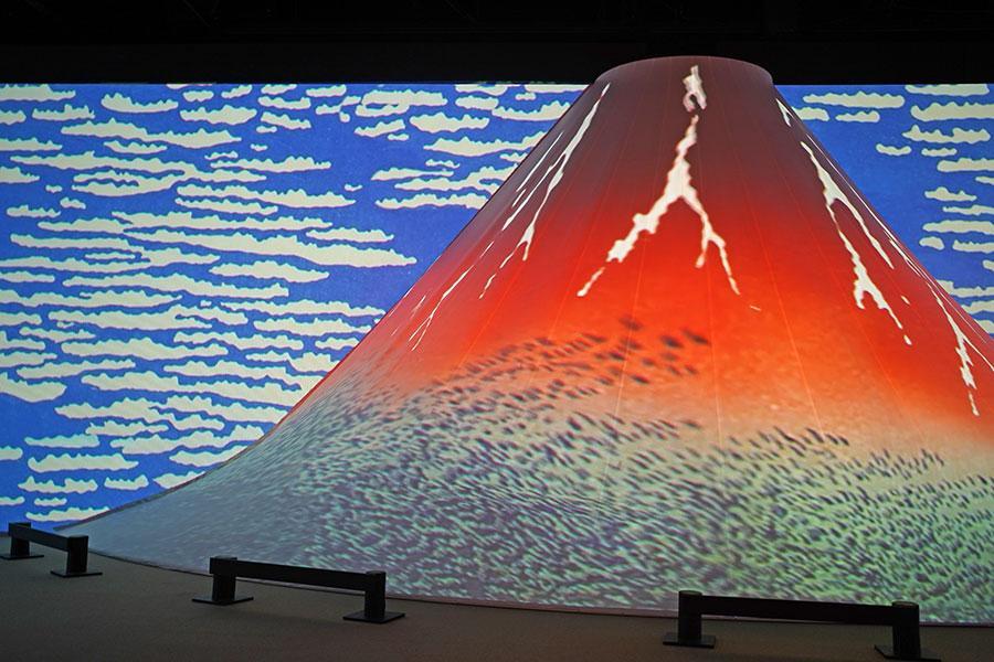 大阪・梅田の商業施設「グランフロント大阪」（大阪市北区）で3月14日まで開催中の『動き出す浮世絵展 OSAKA』（1月16日撮影／Lmaga.jp）