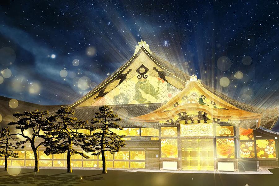 元離宮二条城で開催される「二条城 2026 SAKURA NIGHTS」、プロジェクションマッピングイメージ