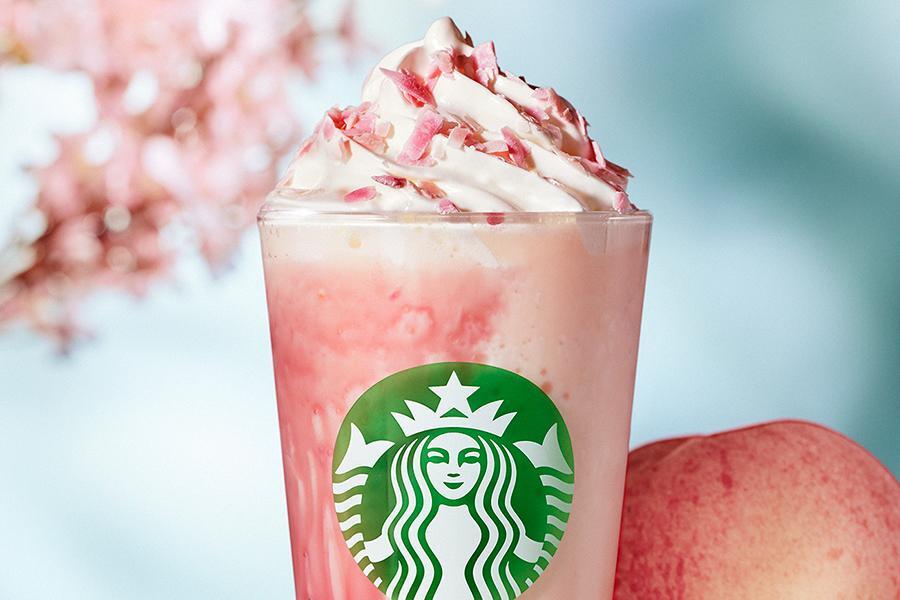 　「スターバックスコーヒー」の「桜 咲くよ 白桃 フラペチーノ」（Ｔａｌｌサイズのみ、持ち帰り６８７円 、店内利用７００円）