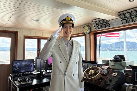 　びわ湖開きの一日船長を務めた濱正悟（３月７日）©ＮＨＫ