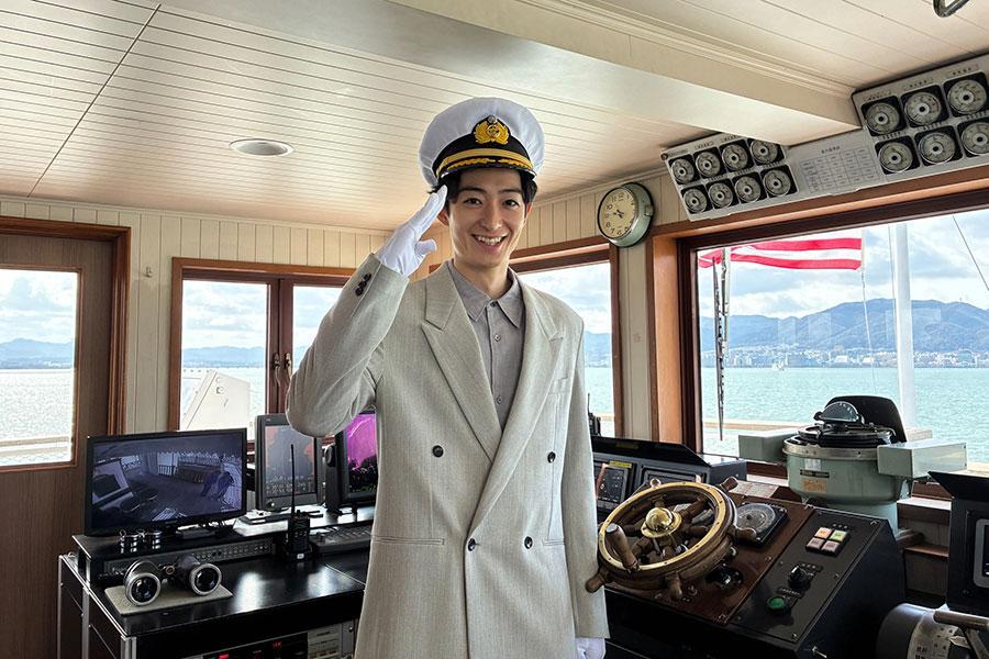 　びわ湖開きの一日船長を務めた濱正悟（３月７日）©ＮＨＫ