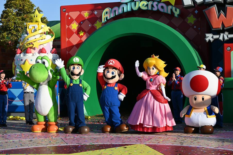 　『スーパー・ニンテンドー・ワールド』の５周年セレモニーの様子