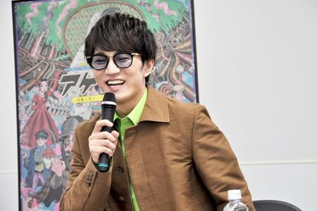 　大阪でおこなわれた『アケチコ！～蒸気の黒ダイヤ、あるいは狂気の島～』の会見にて。神山智洋（ＷＥＳＴ.）（４月３日・Ｌｍａｇａ.ｊｐ撮影）