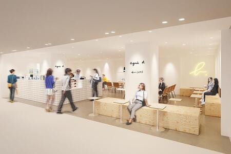 　「アニエスベー カフェ神戸阪急店」の店内イメージ