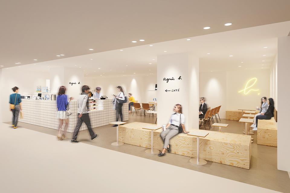 　「アニエスベー カフェ神戸阪急店」の店内イメージ