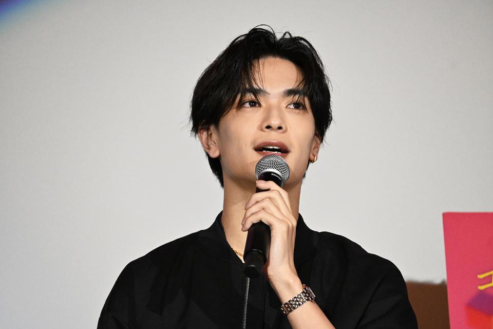 　『山口くんはワルくない』の大阪舞台挨拶に登壇したなにわ男子・高橋恭平（５月７日・ＴＯＨＯシネマズ 梅田・Ｌｍａｇａ.ｊｐ）