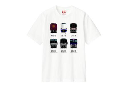 　「ユニクロＪＲ新大阪店」で販売されるコラボＴシャツ「車両」