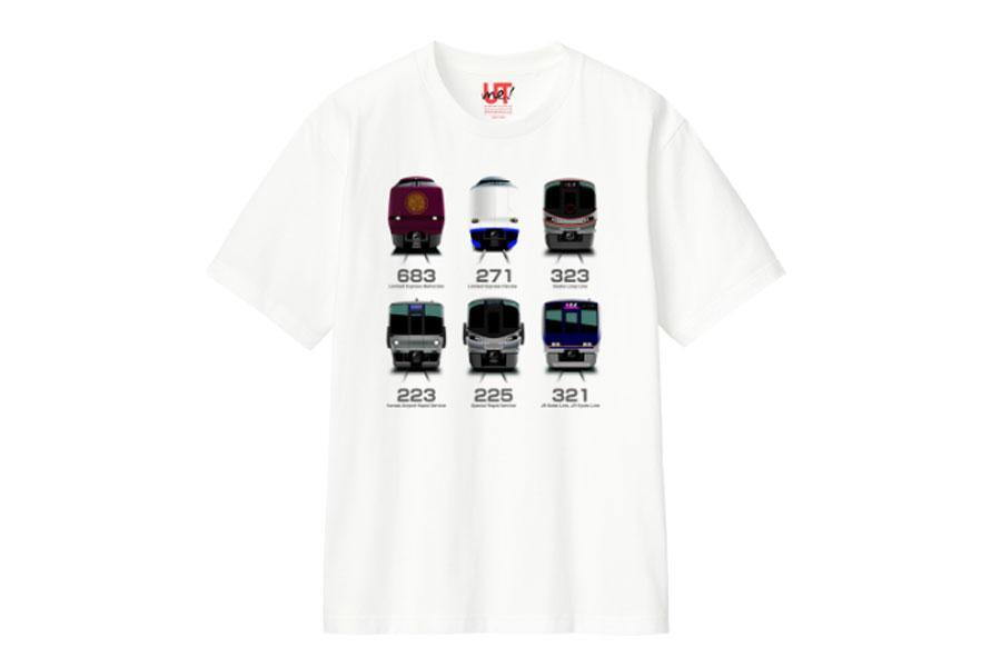 　「ユニクロＪＲ新大阪店」で販売されるコラボＴシャツ「車両」