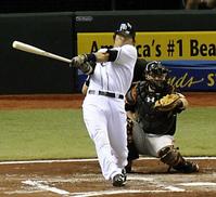 　６月１日、レイズ‐オリオールズ戦で本塁打を放った松井だが、去就が決まらない（共同）