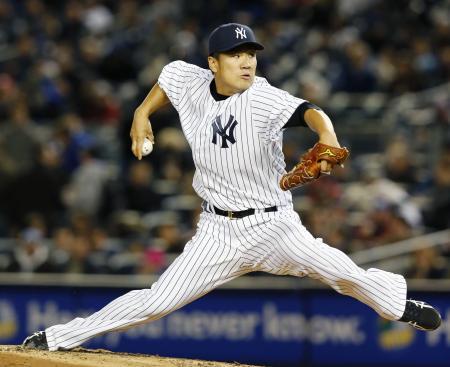 　先発予定だったカブス戦が降雨で中止になったヤンキース・田中将＝ニューヨーク（共同）