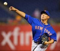 　フィリーズ戦の８回から登板し、１回を無安打無失点のメッツ・松坂＝フィラデルフィア（ゲッティ＝共同）