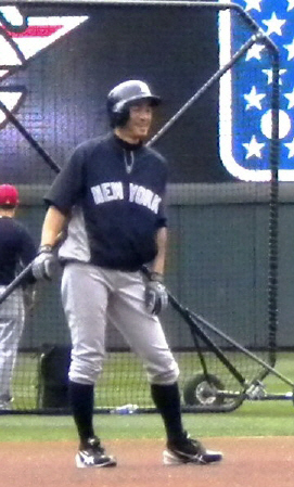 試合前練習でベースランニングを行うヤンキース・イチロー＝ミネアポリス・ターゲットフィールド