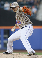 　ブレーブス戦に先発し、７回を５安打無失点と好投したメッツ・松坂＝シティ・フィールド（撮影・大橋小太郎）