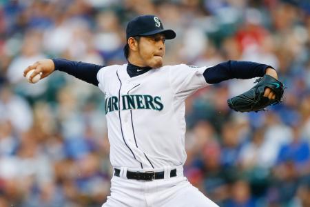 　ブルージェイズ戦に先発したマリナーズ・岩隈＝シアトル（ゲッティ＝共同）