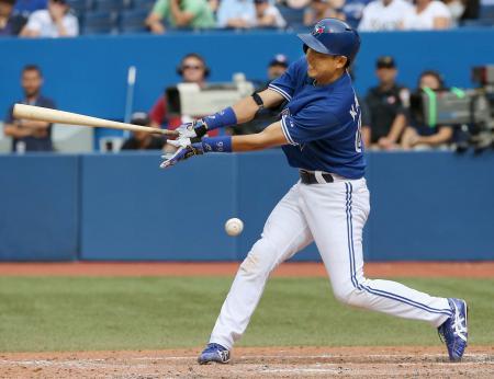 　レイズ戦の１０回、空振り三振に倒れ４打数無安打に終わったブルージェイズ・川崎＝トロント（ゲッティ＝共同）