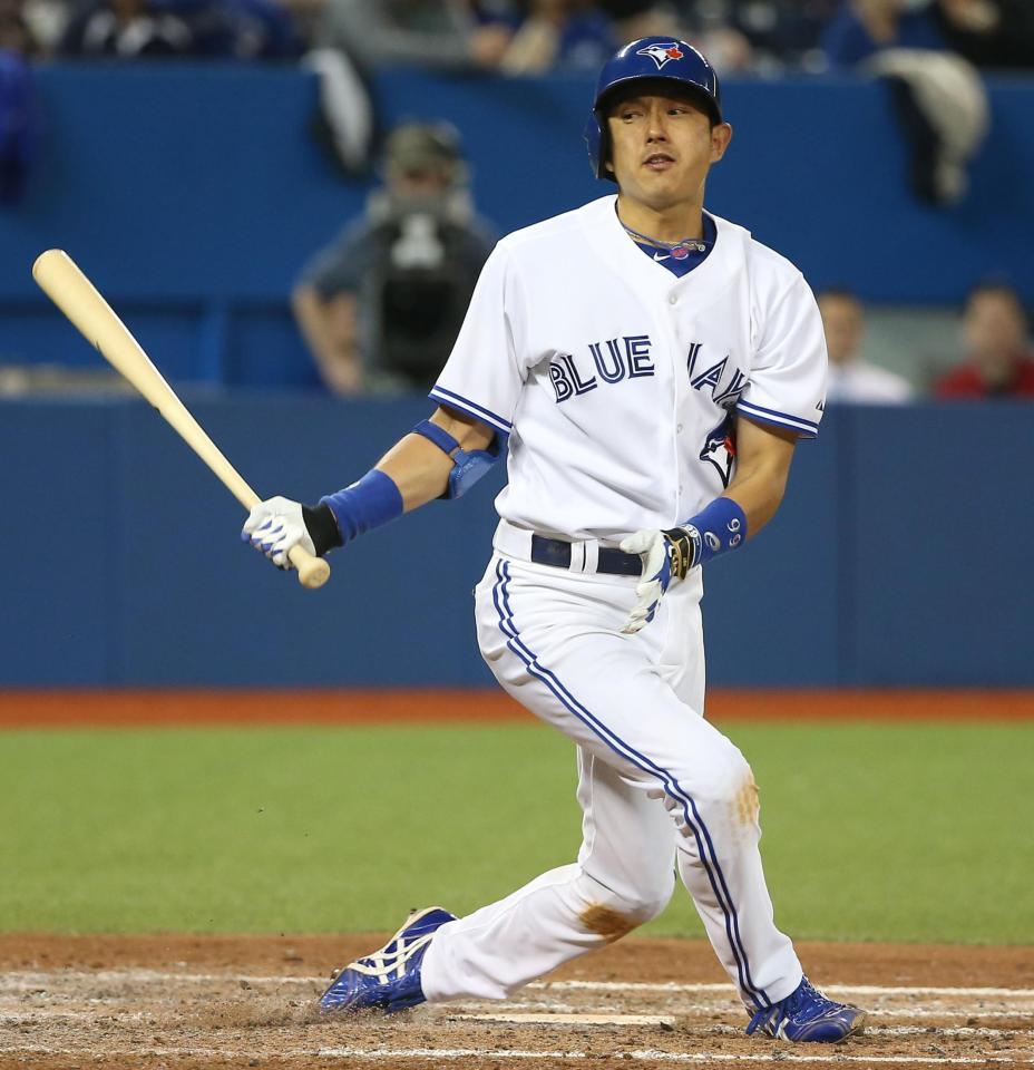 　６回、空振り三振に倒れるブルージェイズ・川崎（ゲッティ＝共同）