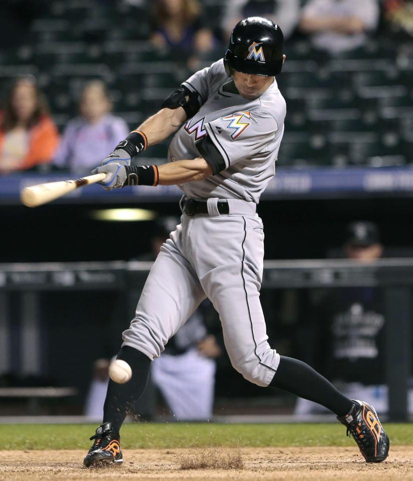 　８回、代打で三ゴロに倒れるマーリンズのイチロー