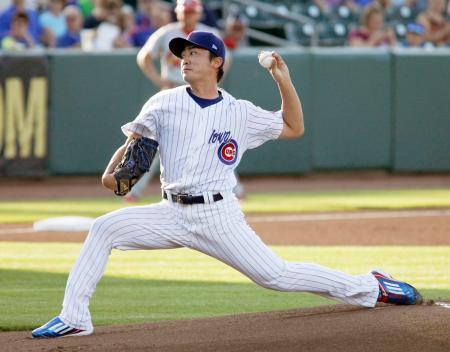 　マイナー３Ａアイオワの一員として先発し好投したカブス・和田＝デモイン（共同）