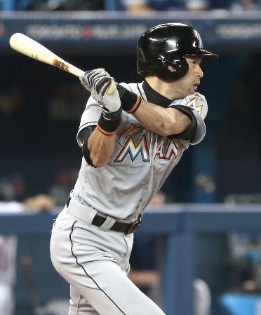 　マーリンズのイチロー（共同）＝６月８日、トロントで撮影