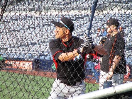 試合前に打撃練習を行うイチロー（撮影・小林信行）