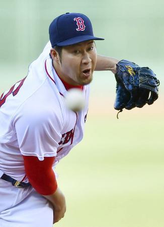 　６月のマリナーズ戦で登板した田沢＝ボストン（共同）