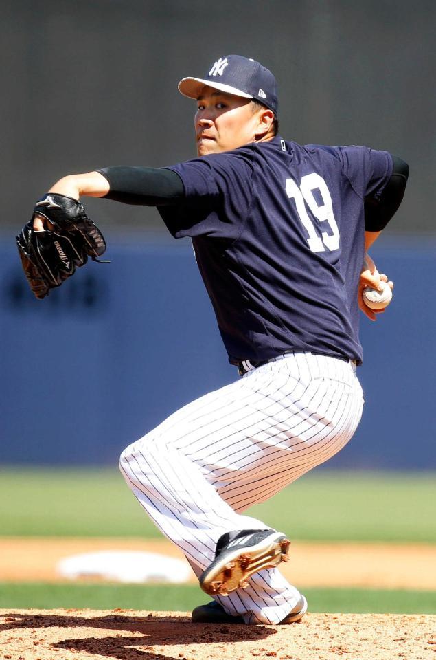 　タイガース戦に登板し、７奪三振で４回を完璧だった田中（ゲッティ＝共同）