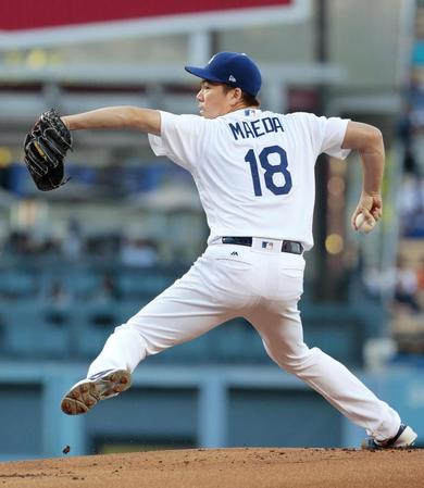 　ツインズ戦に先発したドジャース・前田＝ロサンゼルス（共同）