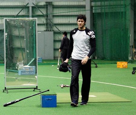 　練習を終え勇翔寮へと引き揚げるエンゼルス・大谷