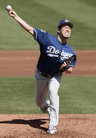 　ジャイアンツとのオープン戦に先発し、２回１／３を２安打１失点だったドジャース・前田