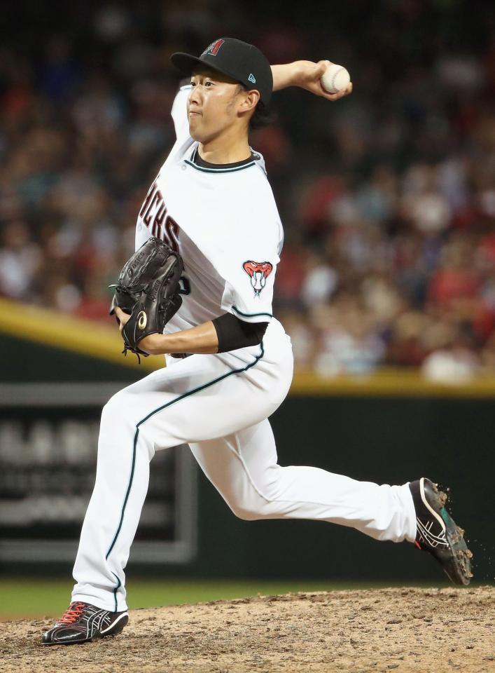 　ロッキーズ戦に４番手で登板したダイヤモンドバックス・平野＝フェニックス（ゲッティ＝共同）