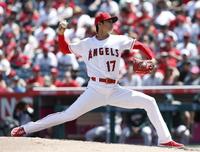 　アスレチックス戦に先発したエンゼルス・大谷＝アナハイム（共同）