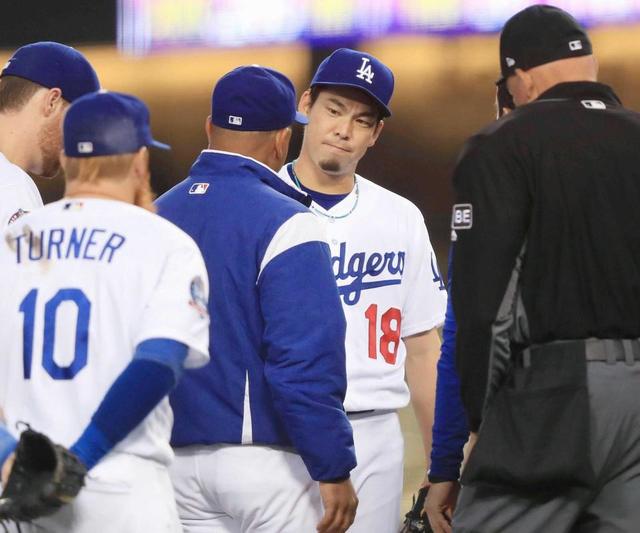 マエケン、先発最短二回途中降板　右股関節に張り　ロバーツ監督ＤＬ入りも示唆