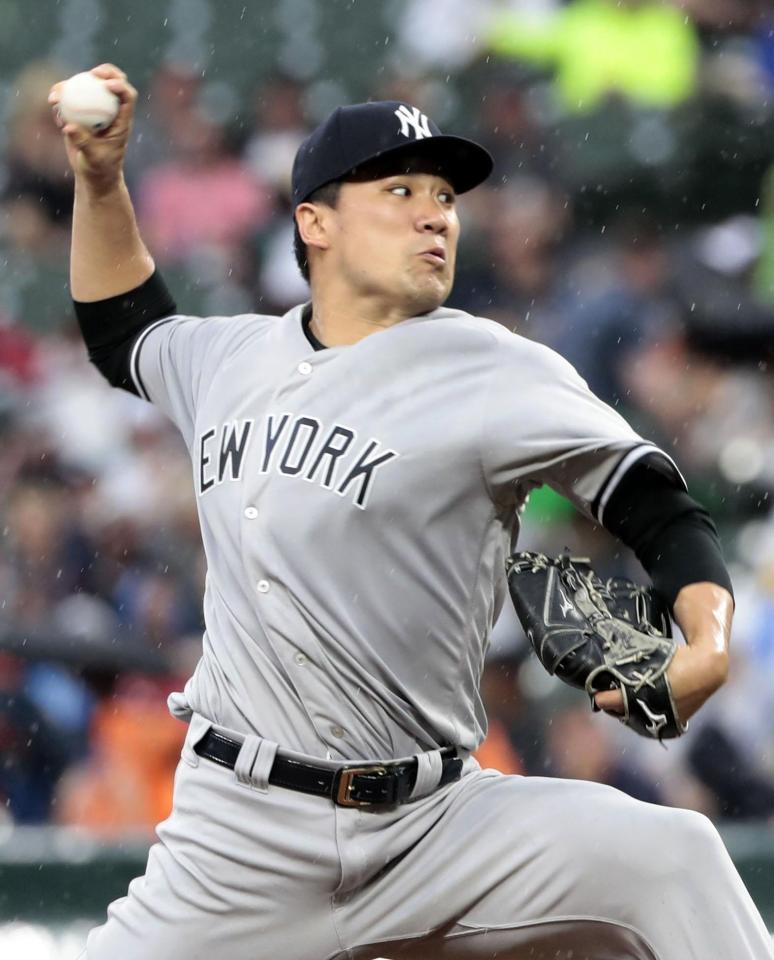 　６回途中まで４失点で７勝目を挙げたヤンキース・田中