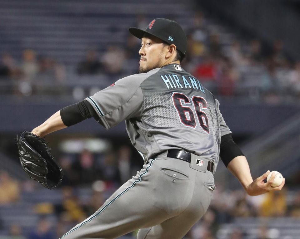 　８回に登板し、１回を無失点で21試合連続無失点としたダイヤモンドバックス・平野＝ピッツバーグ（共同）