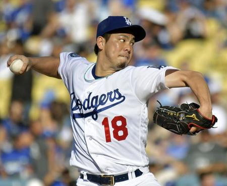 　７回３失点で５敗目を喫したドジャース・前田＝ロサンゼルス（共同）