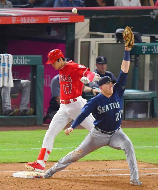 大谷、時速１７４キロの弾丸二塁打　チームはプレーオフ消滅