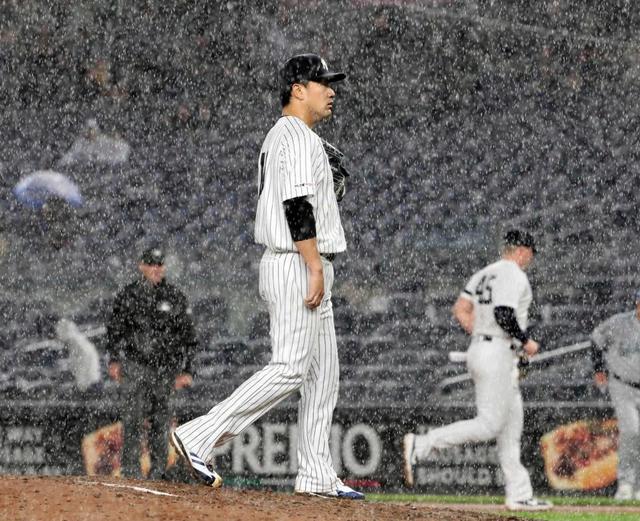 マー君、雨でも試合つくった　７回途中２失点の粘投