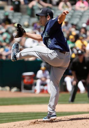 マリナーズ菊池、５失点で２敗目 アスレチックス戦